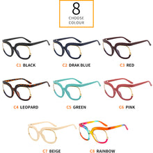 Load image into Gallery viewer, 2023 Retro Round Anti Blue Light Women Glasses Vintage Oversized Frame Clear Computer Eyeglasses Ins TrendLadies Reading