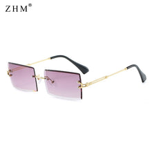 Load image into Gallery viewer, 2023 Retro Sunglasses Rectangle Gradient Sunglasses Ladies Men Shade Sunglasses Metal Rimless Glasses UV400
