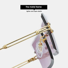 Load image into Gallery viewer, 2023 Retro Sunglasses Rectangle Gradient Sunglasses Ladies Men Shade Sunglasses Metal Rimless Glasses UV400