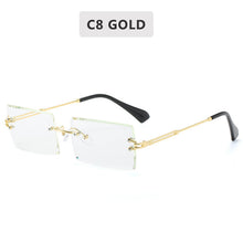 Load image into Gallery viewer, 2023 Retro Sunglasses Rectangle Gradient Sunglasses Ladies Men Shade Sunglasses Metal Rimless Glasses UV400