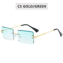 Load image into Gallery viewer, 2023 Retro Sunglasses Rectangle Gradient Sunglasses Ladies Men Shade Sunglasses Metal Rimless Glasses UV400