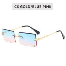 Load image into Gallery viewer, 2023 Retro Sunglasses Rectangle Gradient Sunglasses Ladies Men Shade Sunglasses Metal Rimless Glasses UV400
