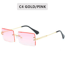Load image into Gallery viewer, 2023 Retro Sunglasses Rectangle Gradient Sunglasses Ladies Men Shade Sunglasses Metal Rimless Glasses UV400