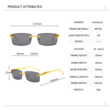 Load image into Gallery viewer, 2023 Rimless Square Sunglasses Women Men  Brand Designer Popular Travel Driving Metal Leopard Head Sun Glasses