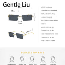 Load image into Gallery viewer, 2023 Rimless Sunglasses Women  Brand Designer Sun Glasses for Men Small Rectangle Eyewear Ladies UV400