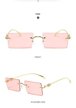 Load image into Gallery viewer, 2023 Rimless Sunglasses Women  Brand Designer Sun Glasses for Men Small Rectangle Eyewear Ladies UV400