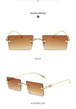 Load image into Gallery viewer, 2023 Rimless Sunglasses Women  Brand Designer Sun Glasses for Men Small Rectangle Eyewear Ladies UV400