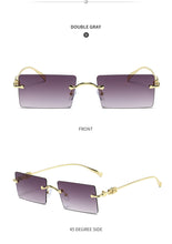 Load image into Gallery viewer, 2023 Rimless Sunglasses Women  Brand Designer Sun Glasses for Men Small Rectangle Eyewear Ladies UV400