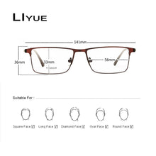 Carica l&#39;immagine nel visualizzatore di Gallery, 2023 Square Glasses Frame Women Men Optical Titanium Alloy eyeglasses Prescription Myopia Transparent glasses eyewear