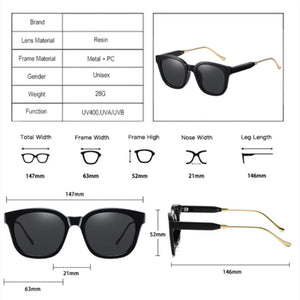 2023 Square Polarized Sunglasses For Men Women Retro Metal Legs Eyewear Gradient Shades UV400 Trending Sun Glasses