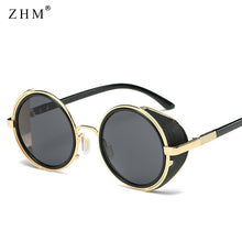 Load image into Gallery viewer, 2023 Steampunk Sunglasses Women Men Vintage  Round Metal Sun Glasses UV400 Steam Retro Sunglassess Gafas De Sol Mujer