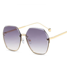 Load image into Gallery viewer, 2023 Tea Gradient Sunglasses Women Ocean Water Cut Trimmed Lens Metal Temples Sun Glasses Female UV400