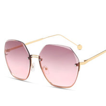 Load image into Gallery viewer, 2023 Tea Gradient Sunglasses Women Ocean Water Cut Trimmed Lens Metal Temples Sun Glasses Female UV400
