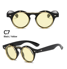 Load image into Gallery viewer, 2023 Vintage Round Steam Punk Flip Up Sunglasses Classic Double Layer Clamshell Design Gothic Sun Glasses Oculos De Sol