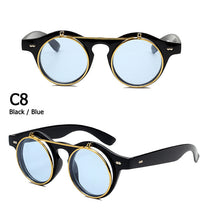 Load image into Gallery viewer, 2023 Vintage Round Steam Punk Flip Up Sunglasses Classic Double Layer Clamshell Design Gothic Sun Glasses Oculos De Sol