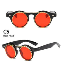 Load image into Gallery viewer, 2023 Vintage Round Steam Punk Flip Up Sunglasses Classic Double Layer Clamshell Design Gothic Sun Glasses Oculos De Sol