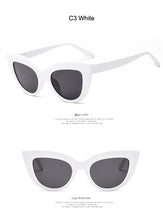 Load image into Gallery viewer, 2023 cute sexy retro cat eye sunglasses women small black white 2023 triangle vintage sun glasses red female uv400
