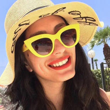 Load image into Gallery viewer, 2023 cute sexy retro cat eye sunglasses women small black white 2023 triangle vintage sun glasses red female uv400