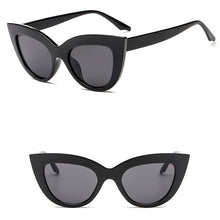 Load image into Gallery viewer, 2023 cute sexy retro cat eye sunglasses women small black white 2023 triangle vintage sun glasses red female uv400