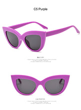 Load image into Gallery viewer, 2023 cute sexy retro cat eye sunglasses women small black white 2023 triangle vintage sun glasses red female uv400