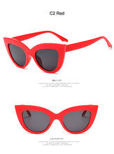 Load image into Gallery viewer, 2023 cute sexy retro cat eye sunglasses women small black white 2023 triangle vintage sun glasses red female uv400
