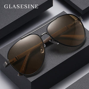 2023 Glasesine Brand Men's Polarized Sunglasses Women Pilot Vintage Driving Goggles Metal Frame Male  Glasses Anti-UV