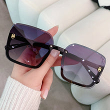 Load image into Gallery viewer, 2023 Half Frame Square Sunglasses for Women Trendy Brand Design Gradient Green Sun Glasses Men Shades UV400 Korean Style ins