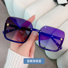Load image into Gallery viewer, 2023 Half Frame Square Sunglasses for Women Trendy Brand Design Gradient Green Sun Glasses Men Shades UV400 Korean Style ins