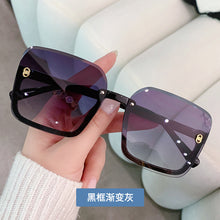 Load image into Gallery viewer, 2023 Half Frame Square Sunglasses for Women Trendy Brand Design Gradient Green Sun Glasses Men Shades UV400 Korean Style ins