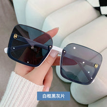 Load image into Gallery viewer, 2023 Half Frame Square Sunglasses for Women Trendy Brand Design Gradient Green Sun Glasses Men Shades UV400 Korean Style ins