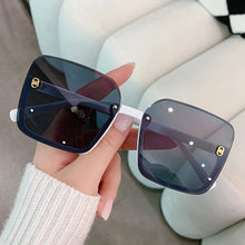 Load image into Gallery viewer, 2023 Half Frame Square Sunglasses for Women Trendy Brand Design Gradient Green Sun Glasses Men Shades UV400 Korean Style ins