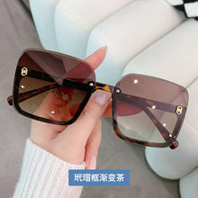 Load image into Gallery viewer, 2023 Half Frame Square Sunglasses for Women Trendy Brand Design Gradient Green Sun Glasses Men Shades UV400 Korean Style ins