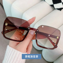 Load image into Gallery viewer, 2023 Half Frame Square Sunglasses for Women Trendy Brand Design Gradient Green Sun Glasses Men Shades UV400 Korean Style ins