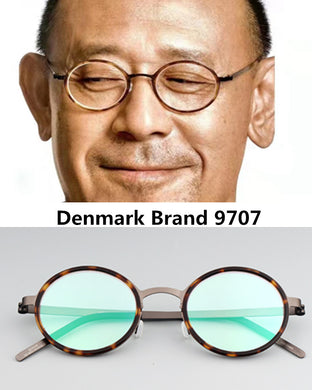 2023 Hand-made Glasses Frame Denmark Brand Ultralight Men Women Myopia Prescription Round Eyeglasses Screwless Blue light Gafas