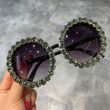 Load image into Gallery viewer, 2023 sales custom logo private label round  shades bling diamond sun glasses crystal women sunglasses trendy