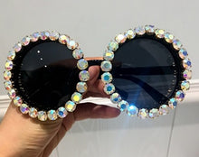 Load image into Gallery viewer, 2023 sales custom logo private label round  shades bling diamond sun glasses crystal women sunglasses trendy