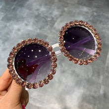 Load image into Gallery viewer, 2023 sales custom logo private label round  shades bling diamond sun glasses crystal women sunglasses trendy
