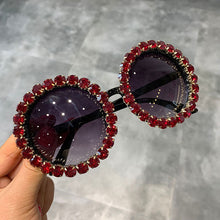 Load image into Gallery viewer, 2023 sales custom logo private label round  shades bling diamond sun glasses crystal women sunglasses trendy