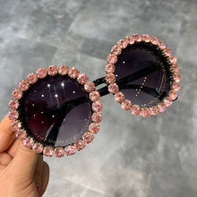 Load image into Gallery viewer, 2023 sales custom logo private label round  shades bling diamond sun glasses crystal women sunglasses trendy