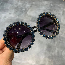 Load image into Gallery viewer, 2023 sales custom logo private label round  shades bling diamond sun glasses crystal women sunglasses trendy