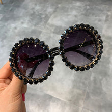 Load image into Gallery viewer, 2023 sales custom logo private label round  shades bling diamond sun glasses crystal women sunglasses trendy
