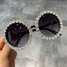 Load image into Gallery viewer, 2023 sales custom logo private label round  shades bling diamond sun glasses crystal women sunglasses trendy