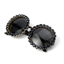 Load image into Gallery viewer, 2023 sales custom logo private label round  shades bling diamond sun glasses crystal women sunglasses trendy