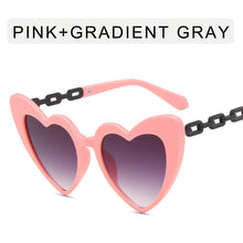 Load image into Gallery viewer, 2023 Ladies Car Driving Glasses Chain Sunglasses Cute Peach Heart Glasses Heart-shaped Decorative Sunglasses