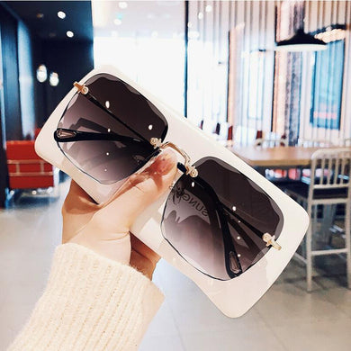 2023  Brand Design Sunglasses Women Rimless Vintage Gradient Sun Glasses for Female Frameless Eyeglasses UV400