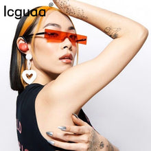 Load image into Gallery viewer, 2023  Brand Designer Rimless Small Sunglasses Women Men Square Flat Top Sun Glasses Shades UV400