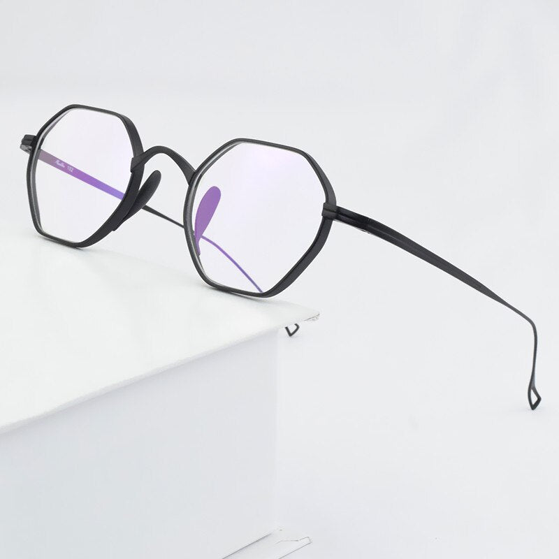 2023  Brand Titanium Glasses Frame Men Hexagon Optical Myopia Prescription Eyeglasses Frame Women Ultralight Eyewear 152
