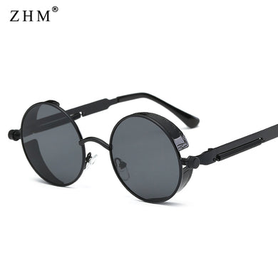 2023 Metal Steampunk Sunglasses Men Women Round Glasses Brand Design Vintage Sunglasses  UV400 Eyewear