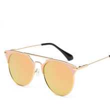 Load image into Gallery viewer, 2023 Mirror Rose Gold cat eye Sunglasses Women Round  Brand Female Sun Glasses Women rave retro Star Style Shades