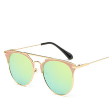 Load image into Gallery viewer, 2023 Mirror Rose Gold cat eye Sunglasses Women Round  Brand Female Sun Glasses Women rave retro Star Style Shades